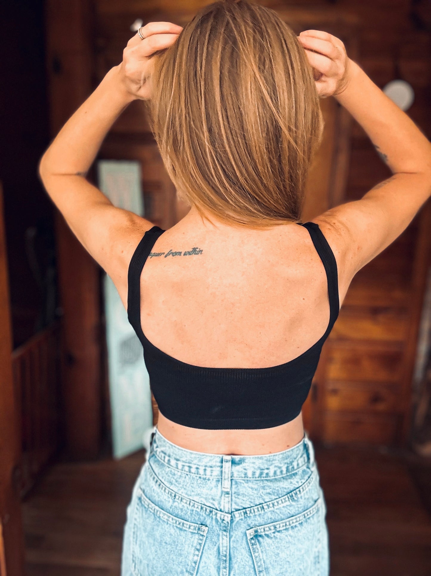 Basic Ribbed Cinched Crop Top