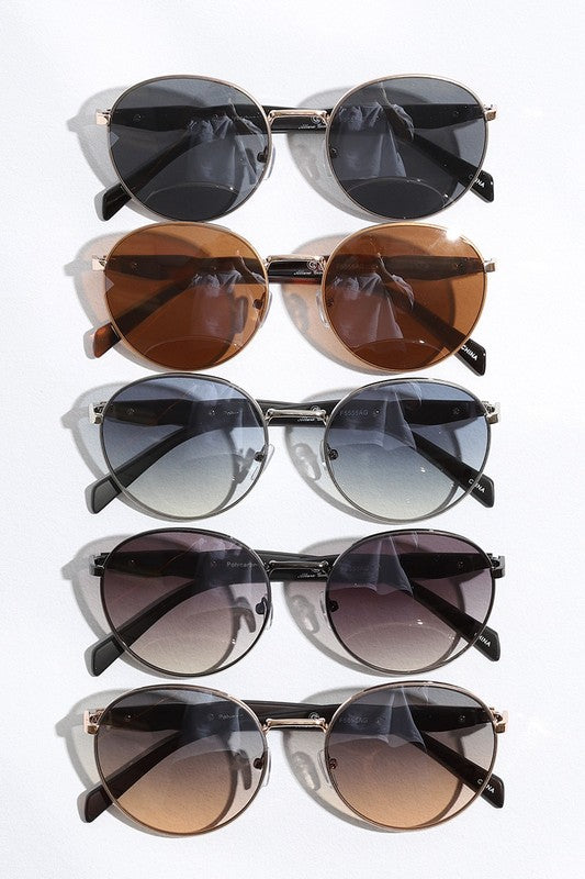 Eclipse Two-Tone Round Sunglasses