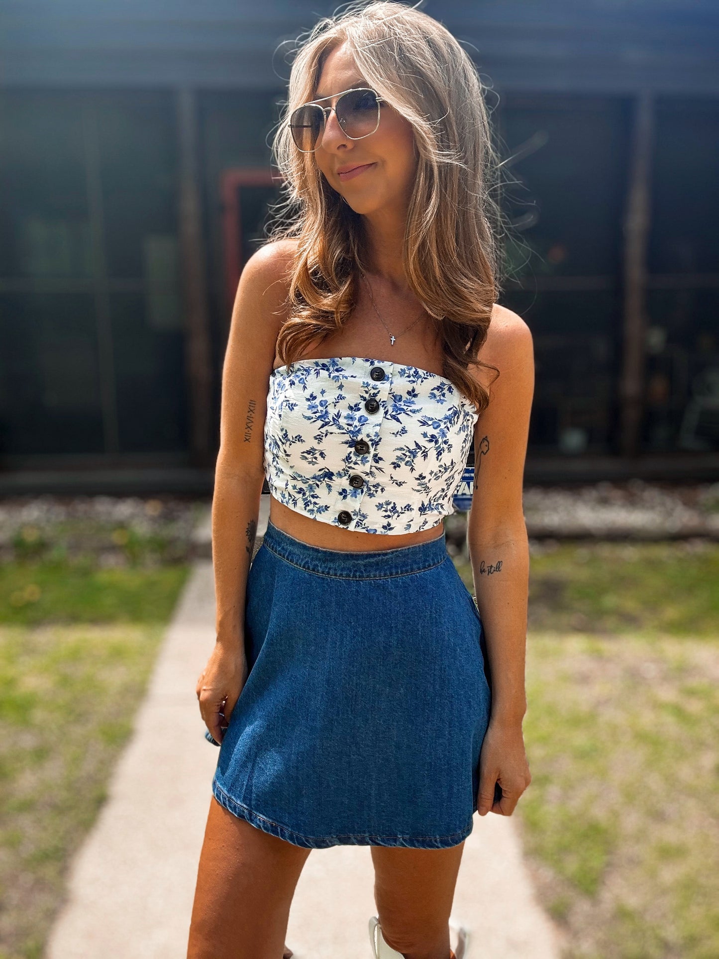 Floral Blossom Bandeau Top
