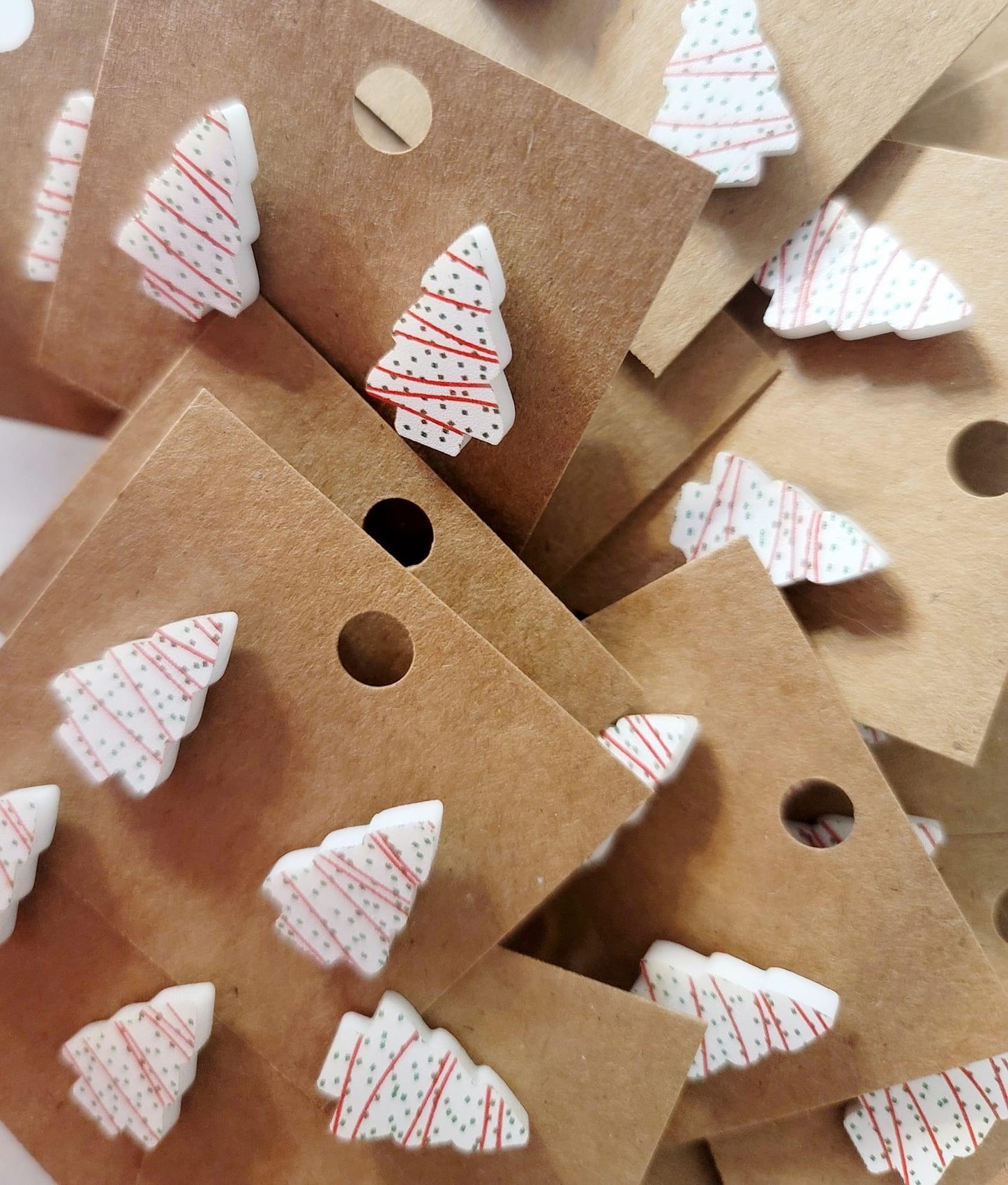 White Christmas Tree Studs