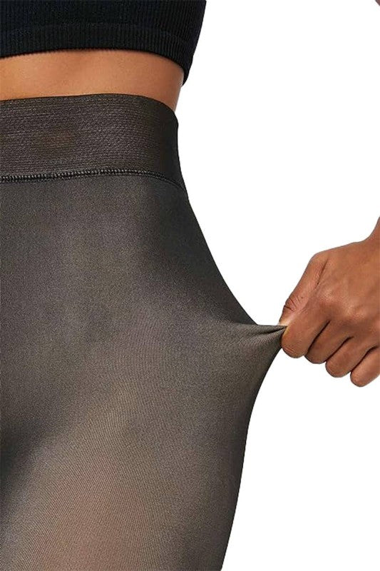 Cozy Illusion Sheer Fleece Pantyhose