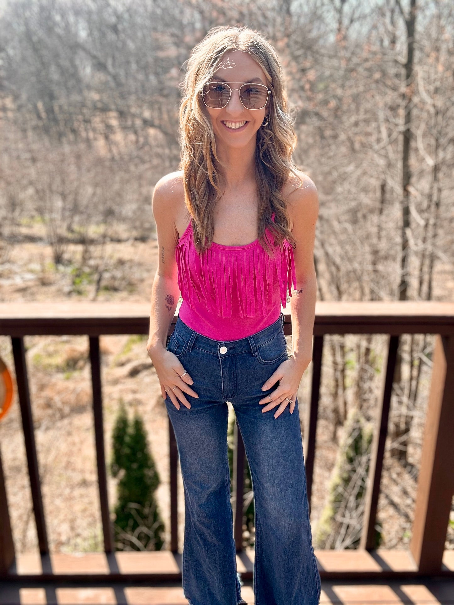 Fringed Camisole Bodysuit