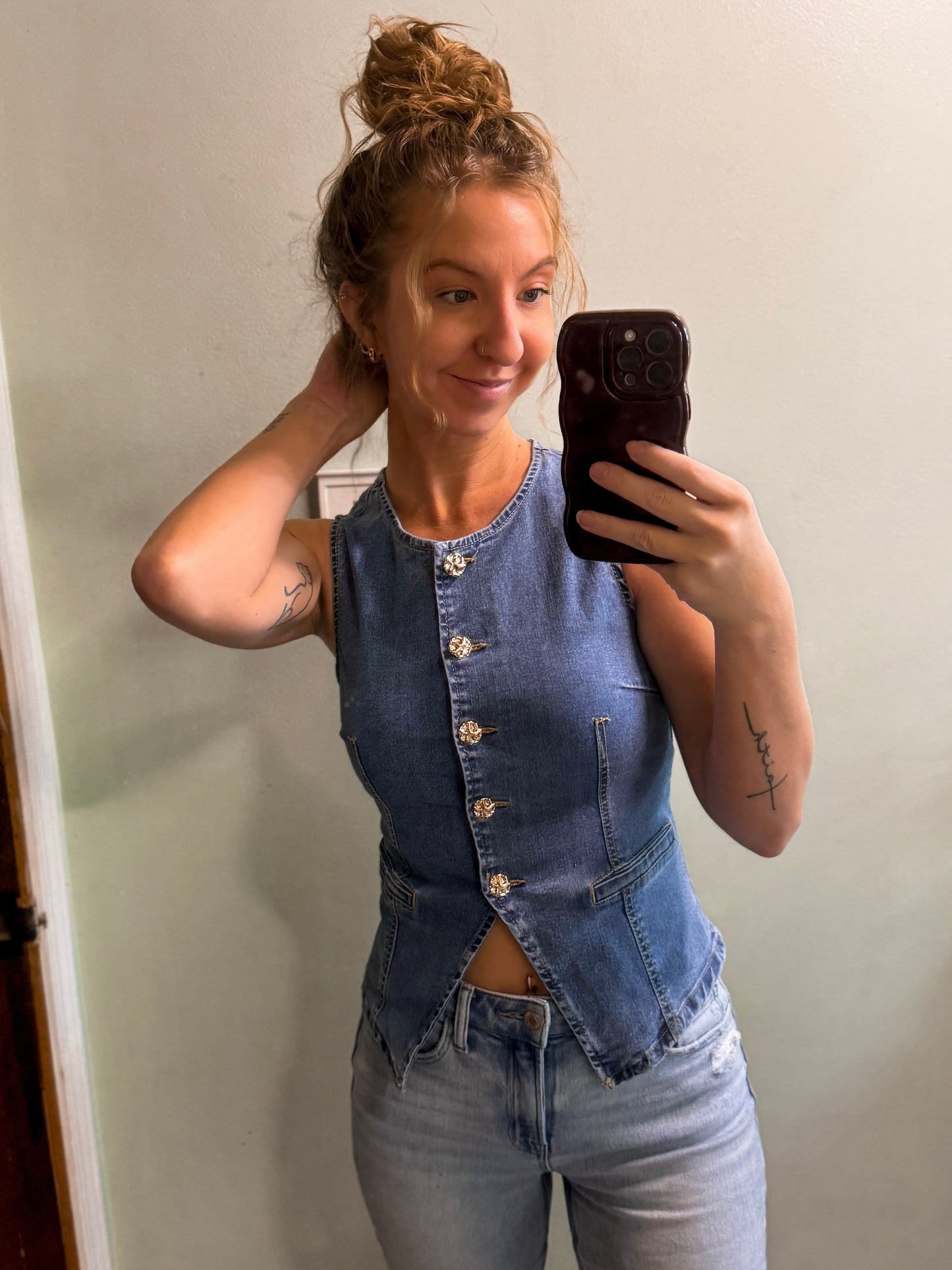 Buttoned-Up Babe Denim Vest