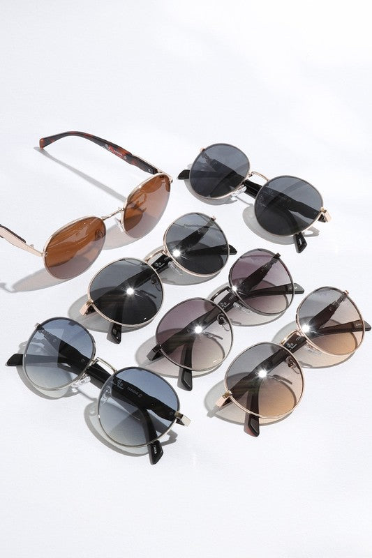Eclipse Two-Tone Round Sunglasses