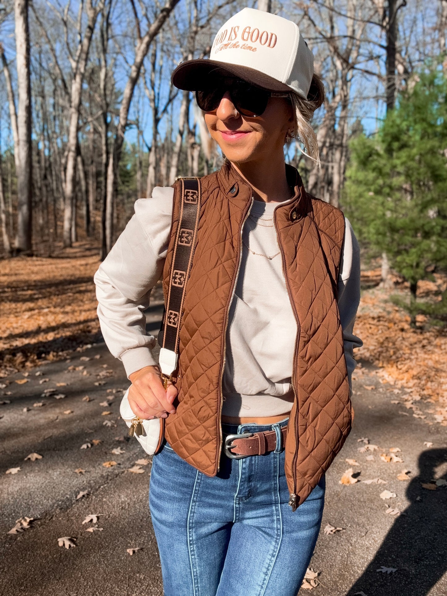 Cocoa Trim Quilted Cutie