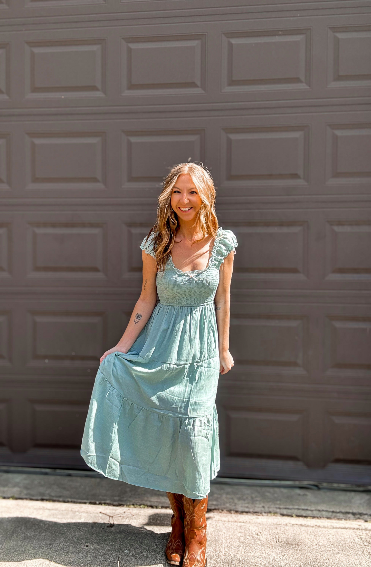 Garden Breeze Smocked Maxi Dress