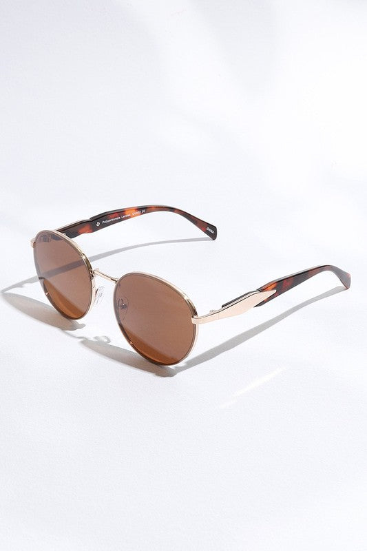 Eclipse Two-Tone Round Sunglasses