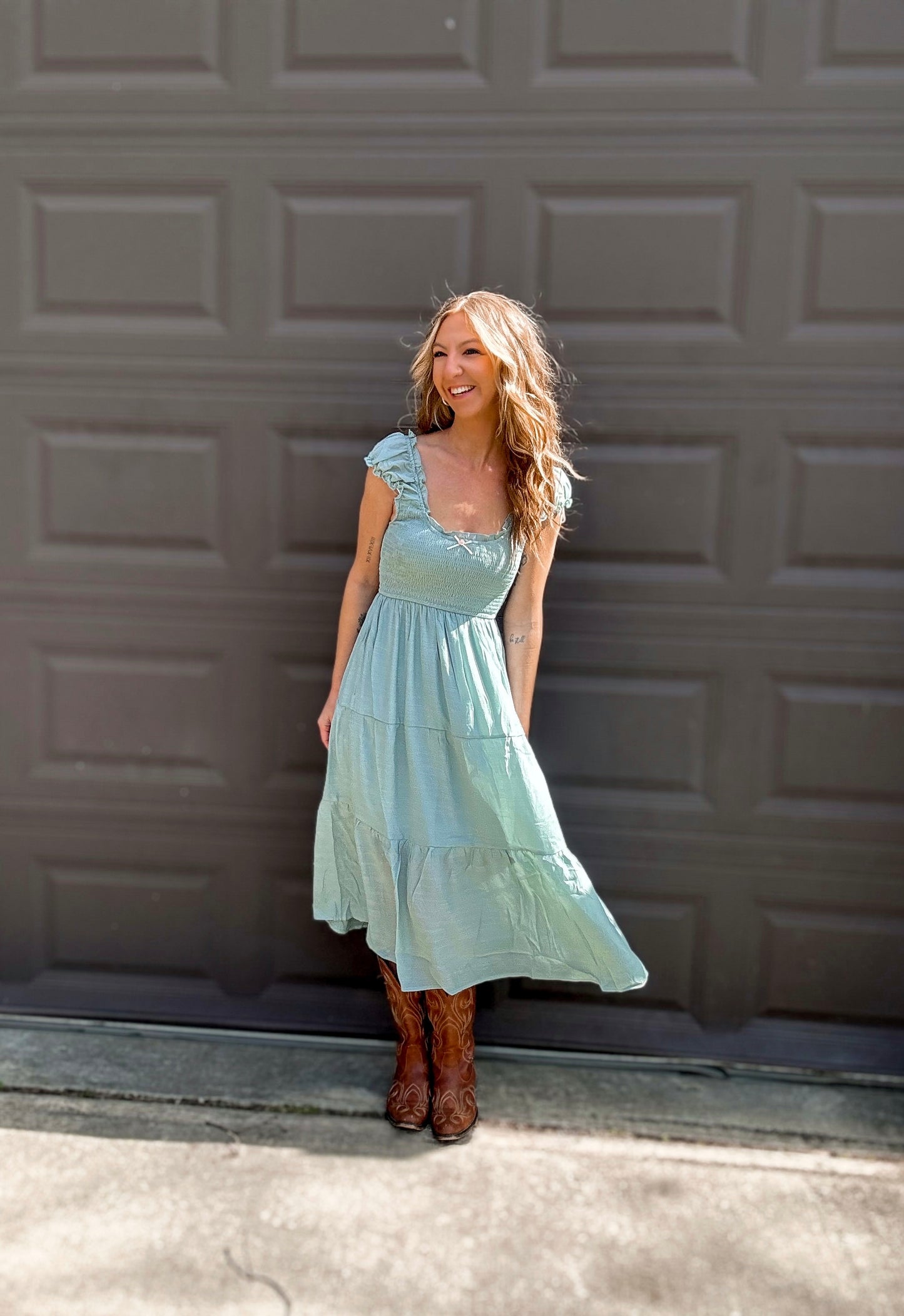Garden Breeze Smocked Maxi Dress