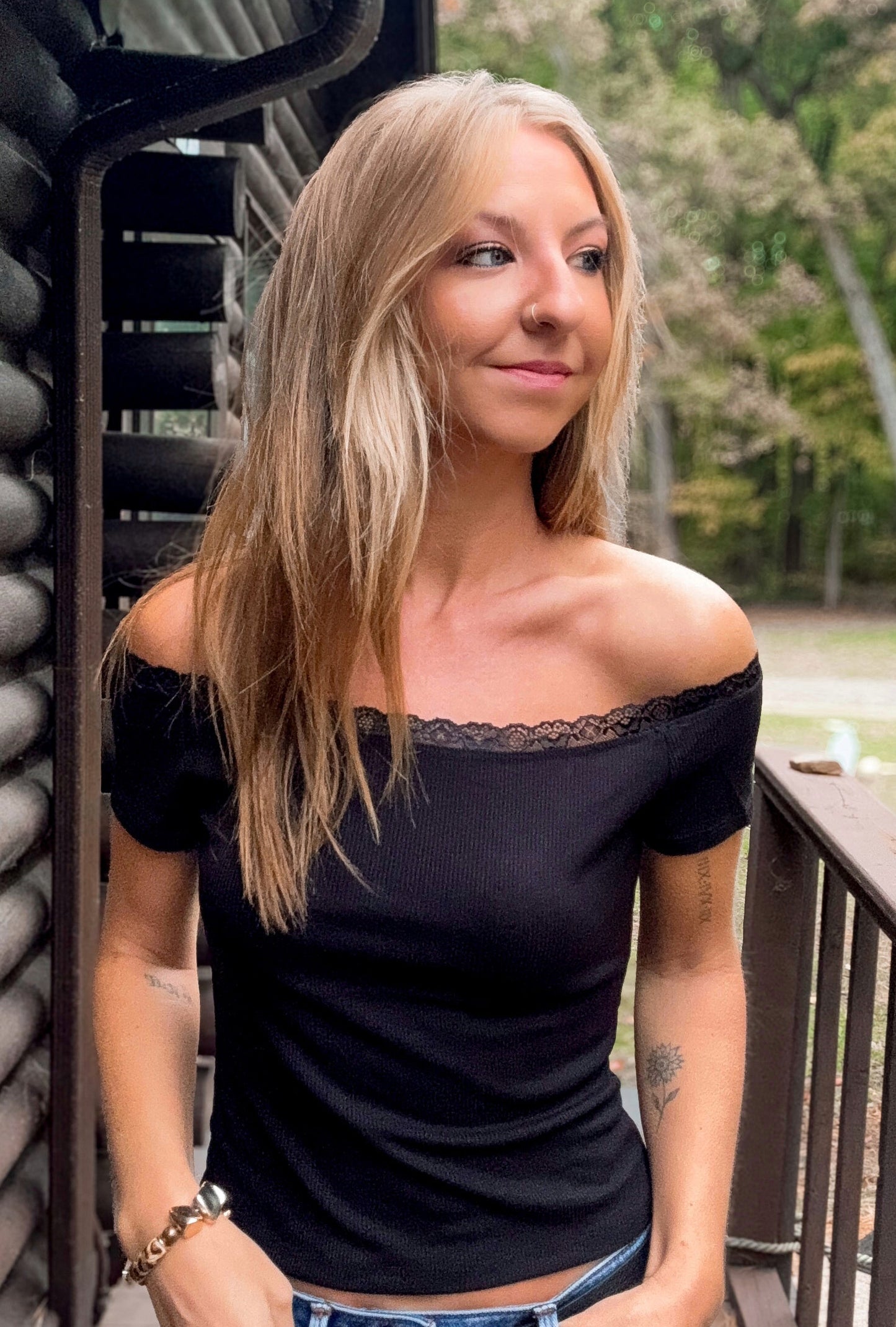 Moonlight Lace Off-Shoulder Top