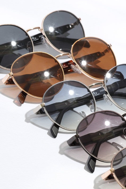 Eclipse Two-Tone Round Sunglasses