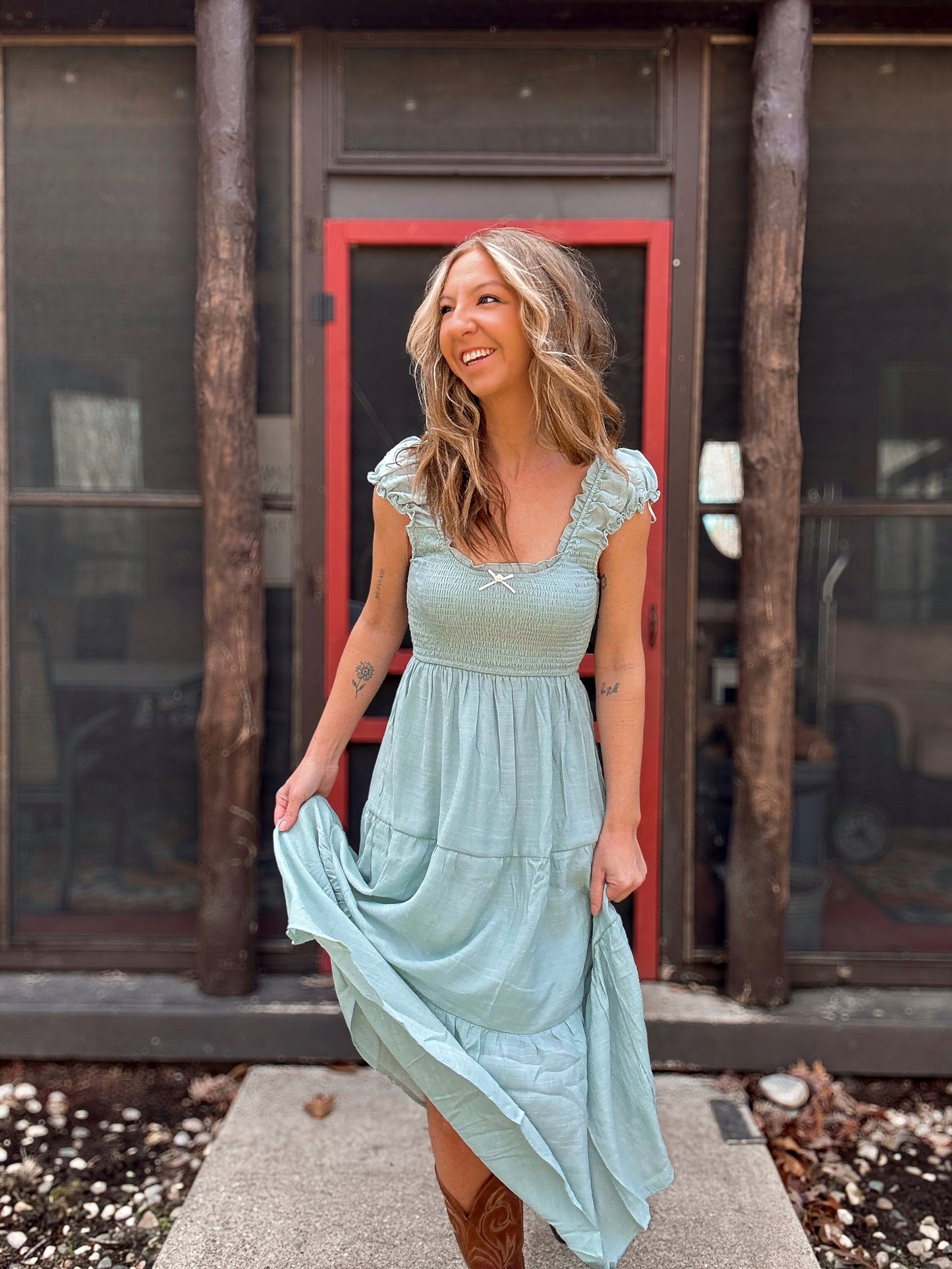 Garden Breeze Smocked Maxi Dress