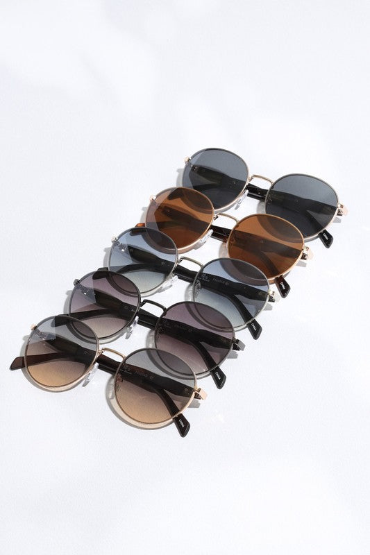 Eclipse Two-Tone Round Sunglasses