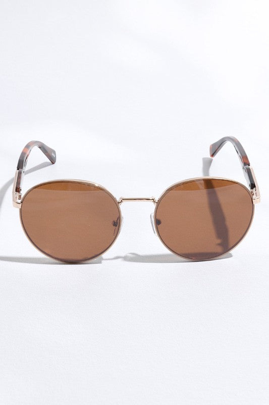 Eclipse Two-Tone Round Sunglasses