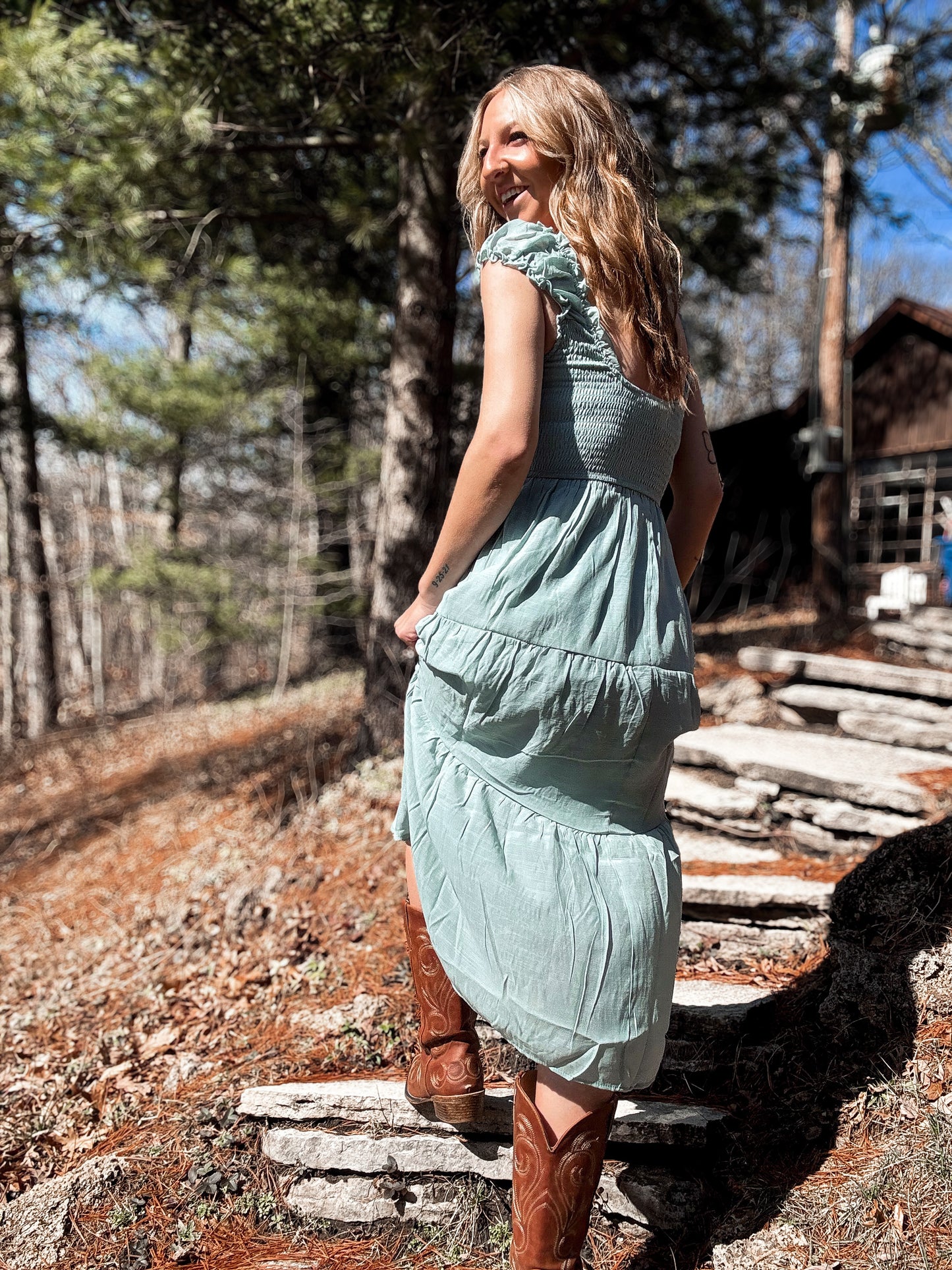 Garden Breeze Smocked Maxi Dress