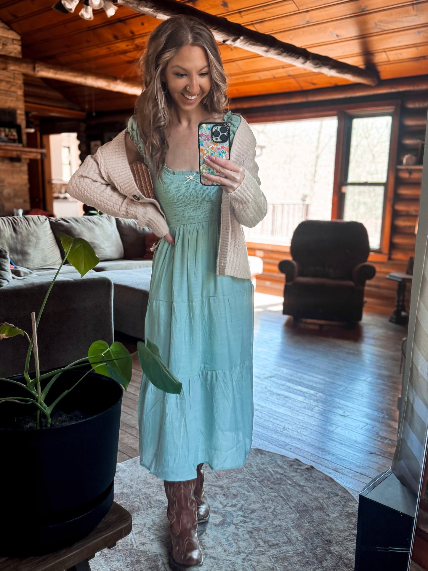 Garden Breeze Smocked Maxi Dress