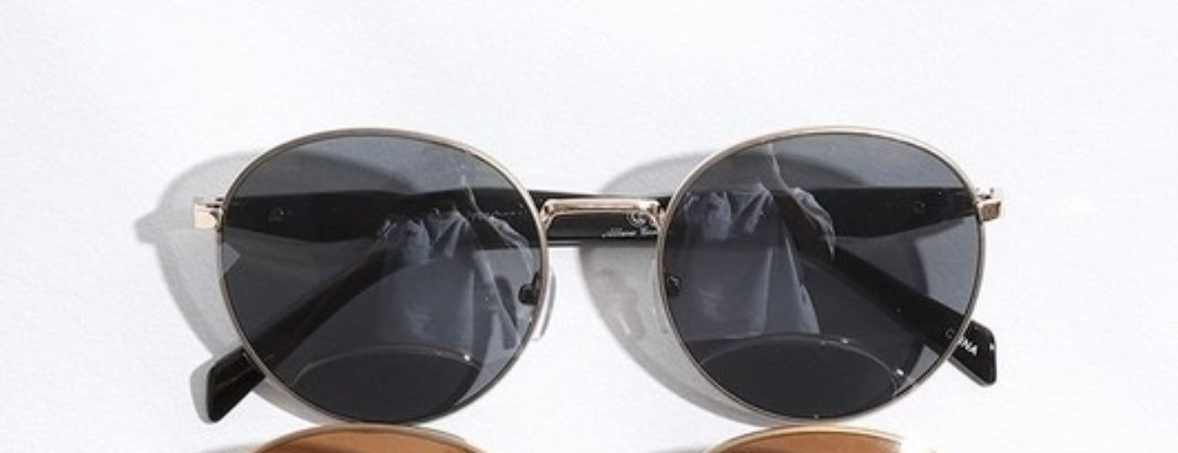 Eclipse Two-Tone Round Sunglasses