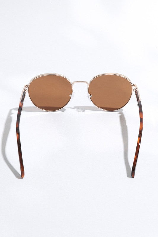 Eclipse Two-Tone Round Sunglasses