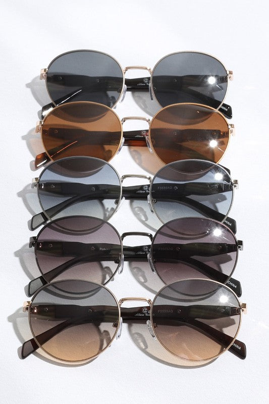Eclipse Two-Tone Round Sunglasses