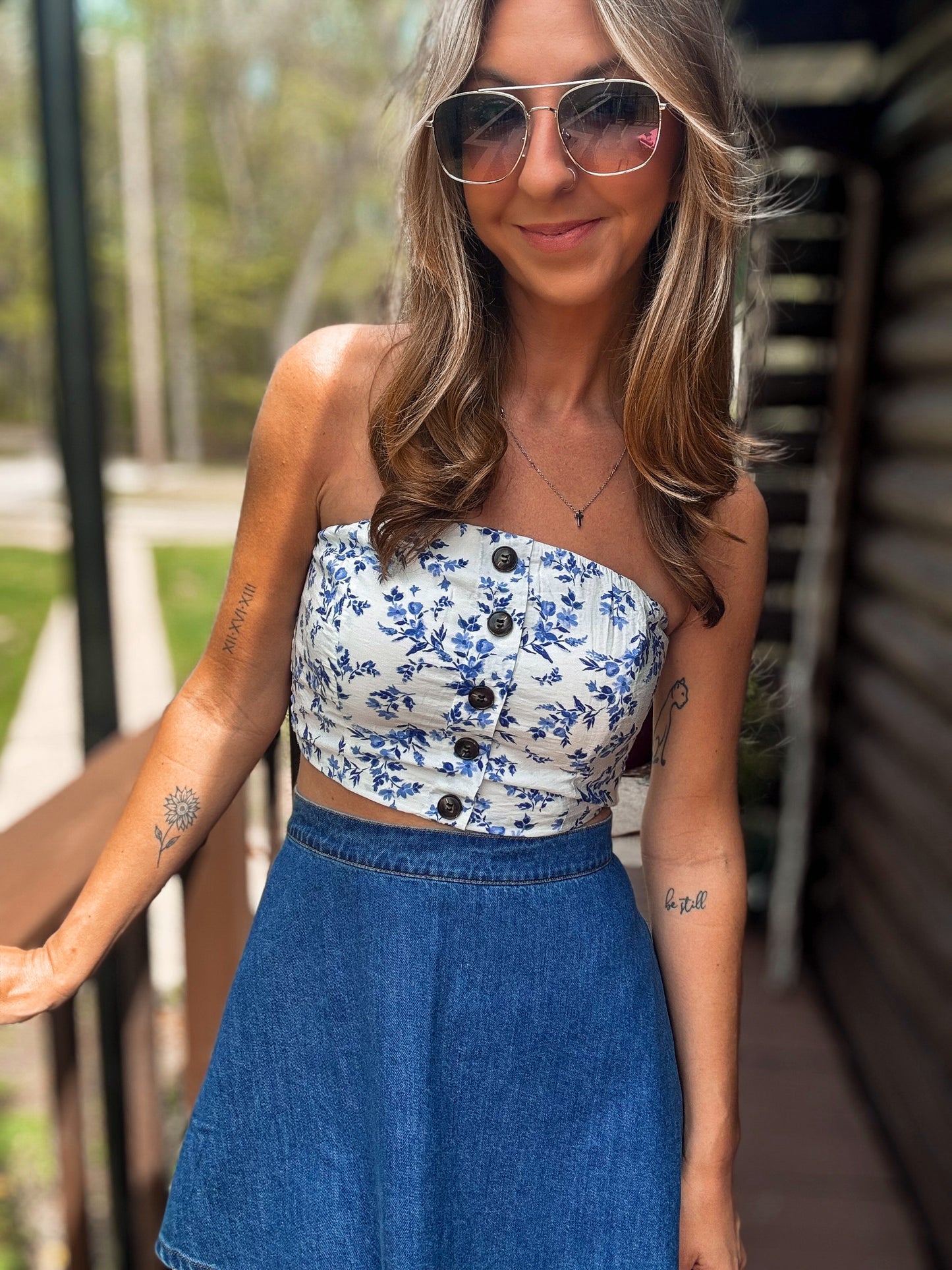 Floral Blossom Bandeau Top