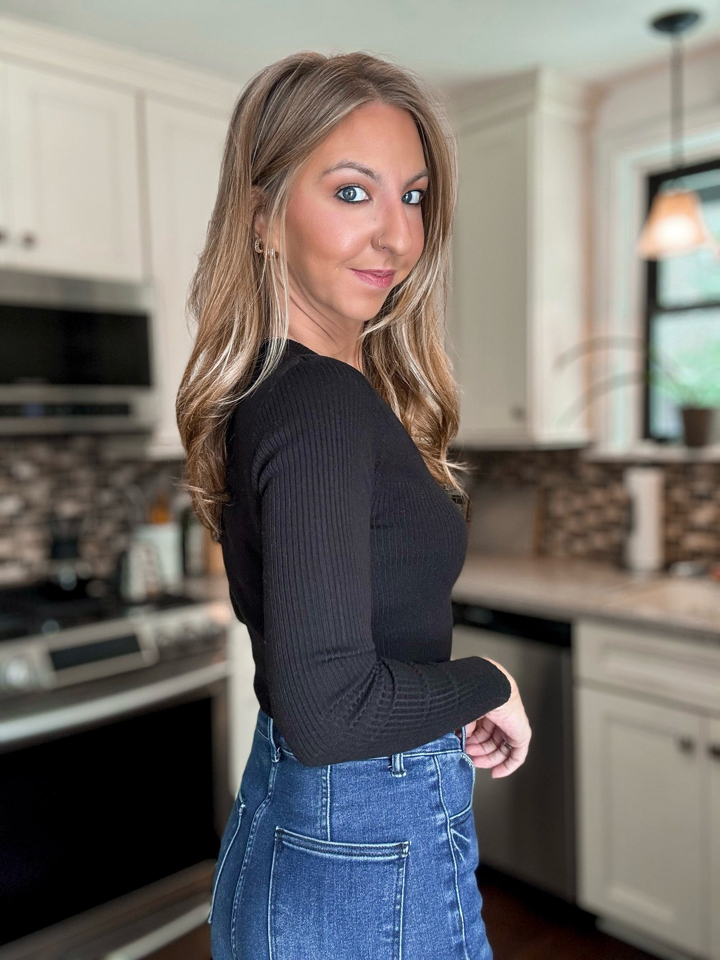 Ribbed Signature Long Sleeve