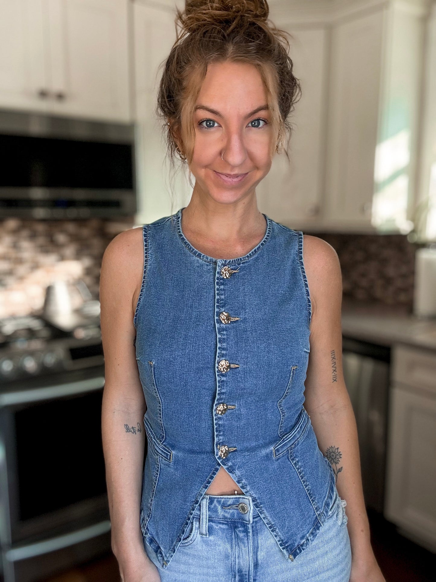 Buttoned-Up Babe Denim Vest