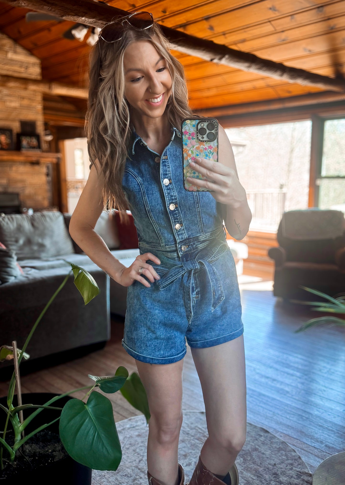 Classic Edge Denim Romper