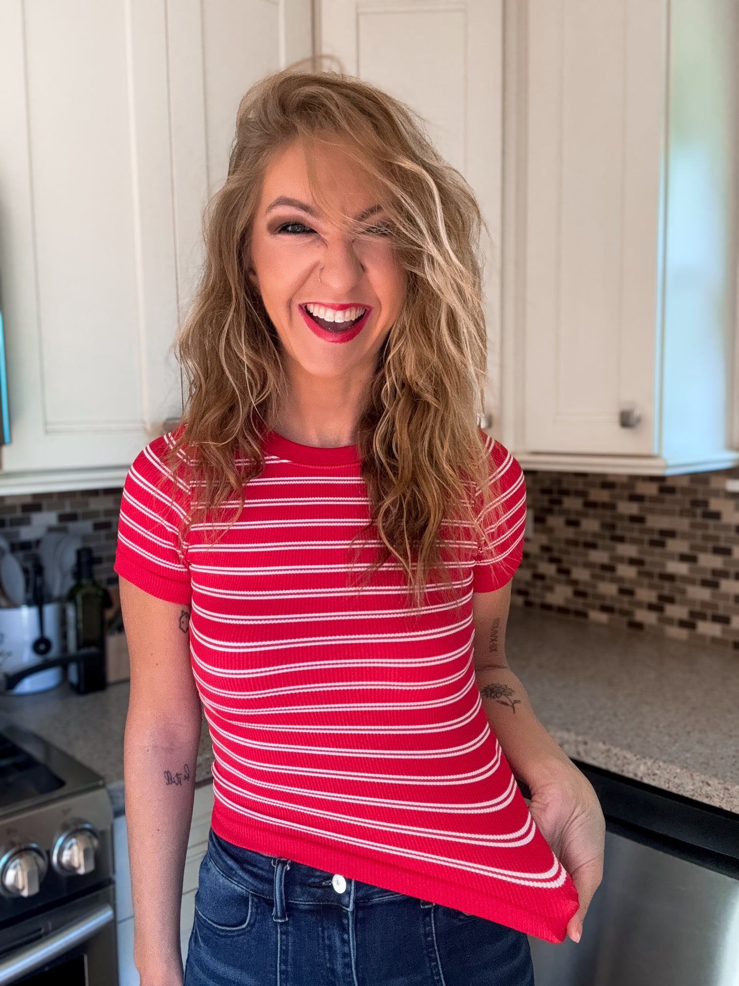 Candy Stripe Seamless Tee