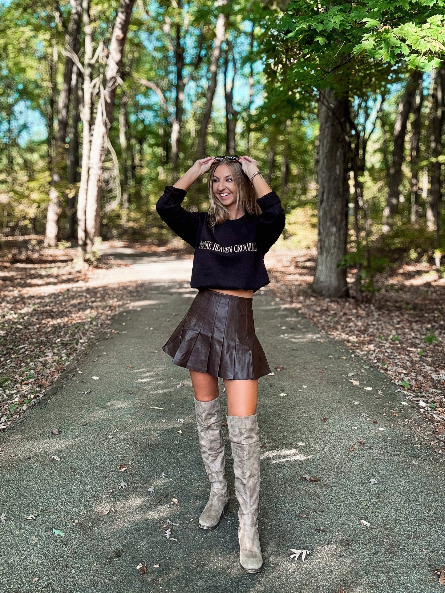 Faux Leather Flare Skirt