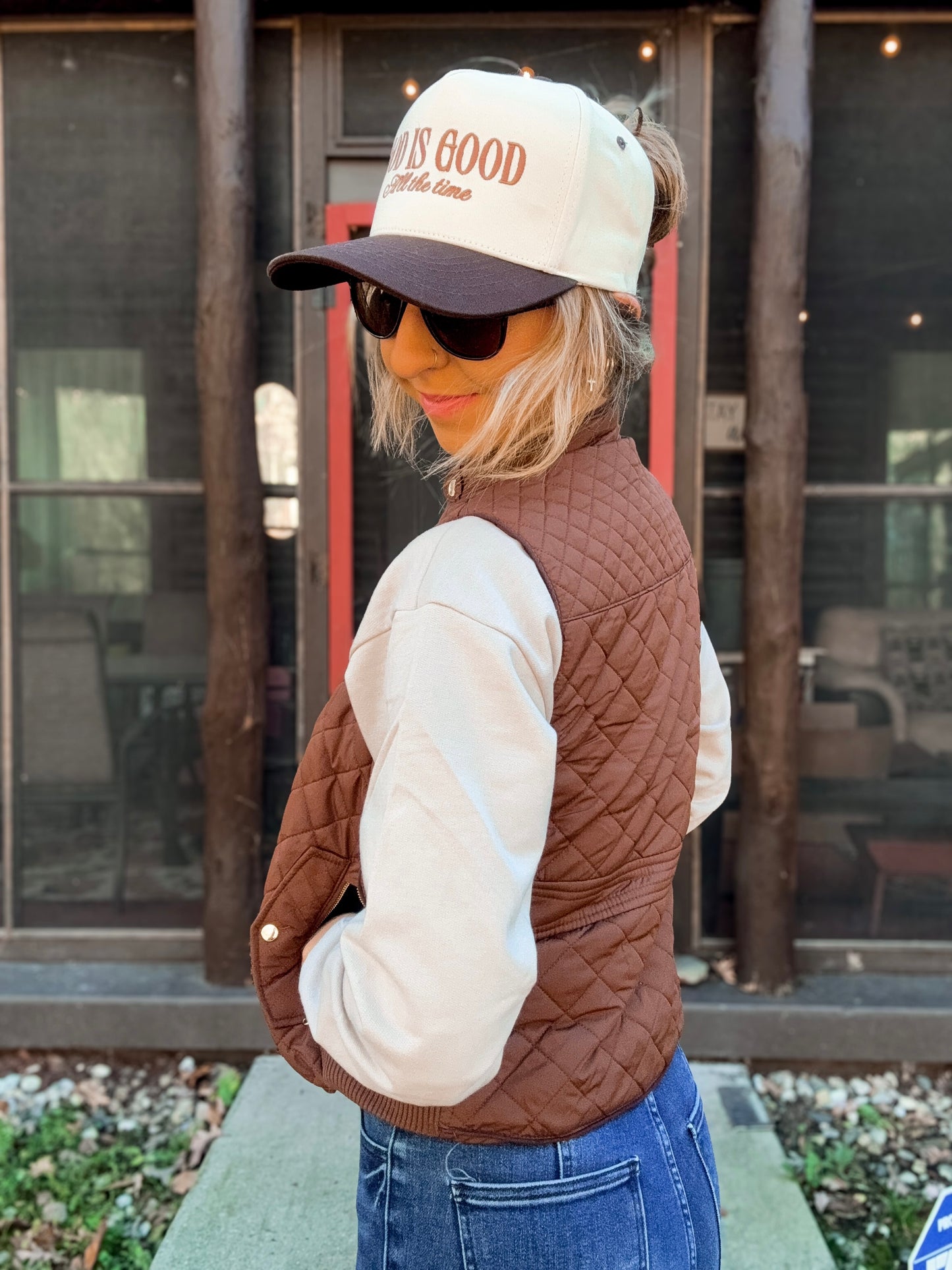 Cocoa Trim Quilted Cutie