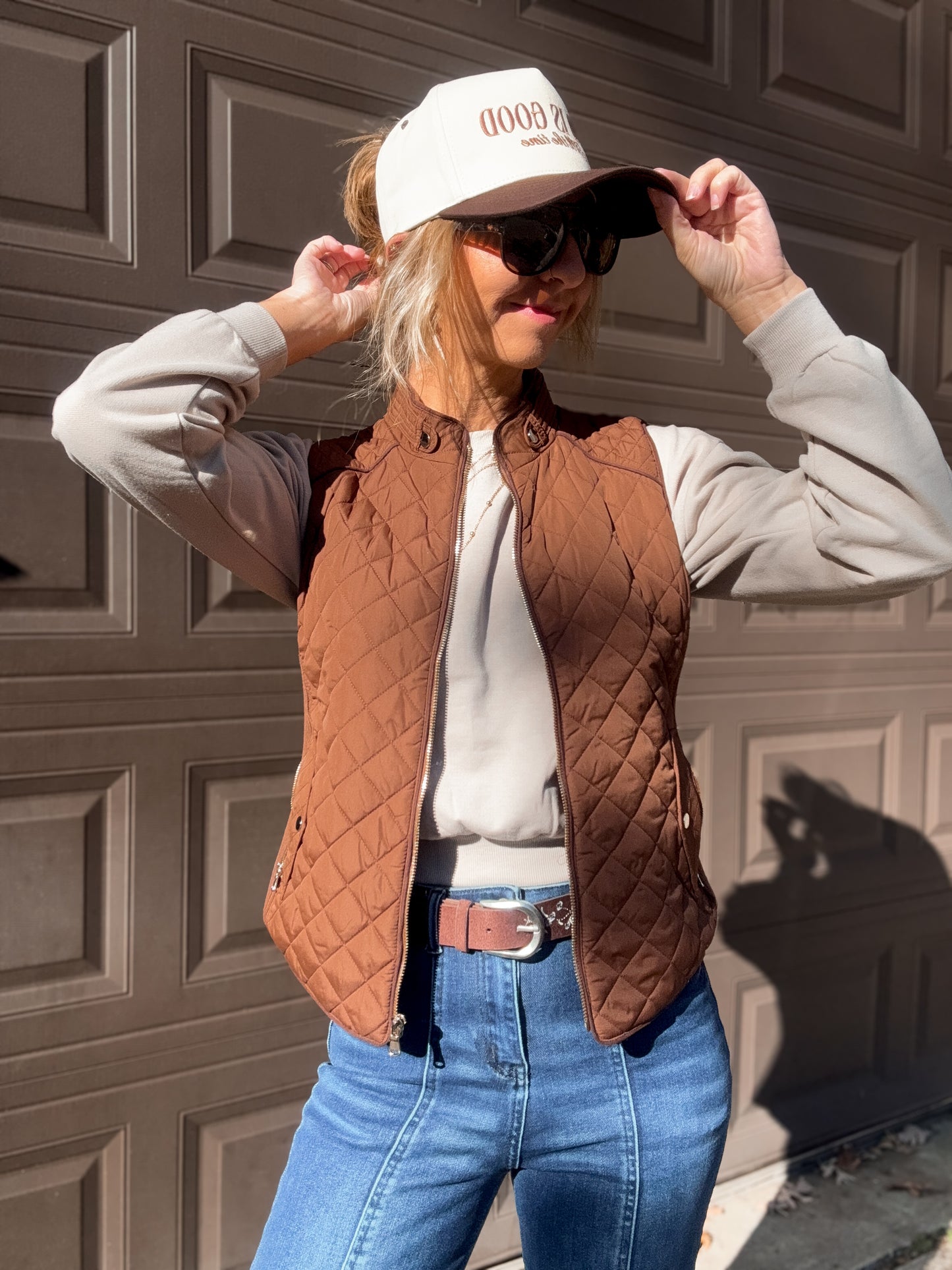 Cocoa Trim Quilted Cutie