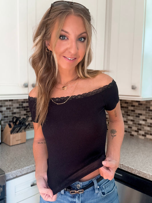 Moonlight Lace Off-Shoulder Top