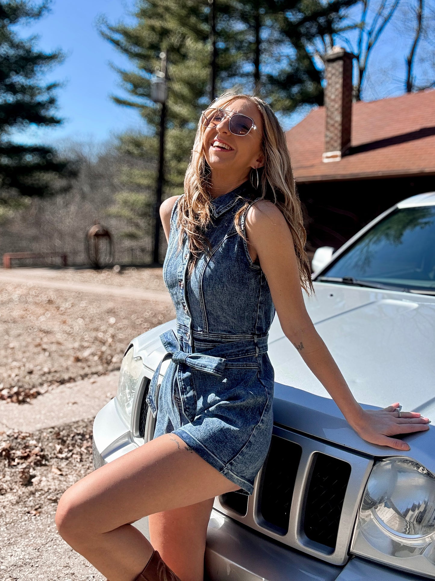 Classic Edge Denim Romper