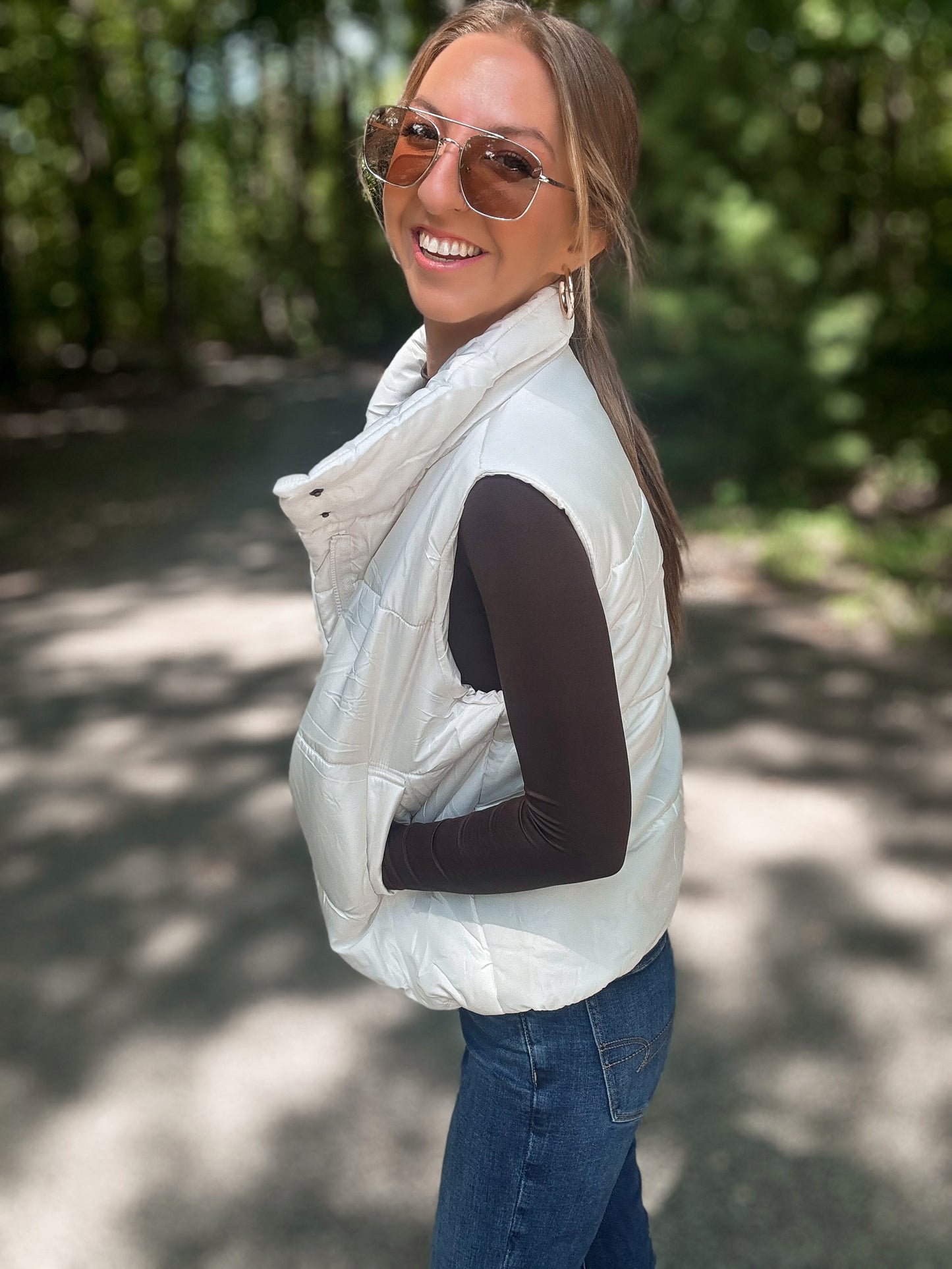 Ivory Essential Puffer Vest