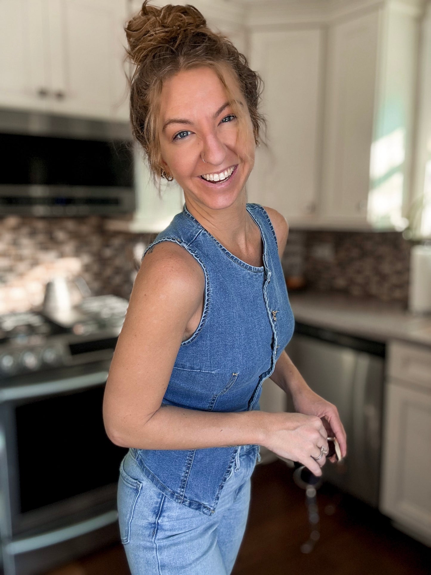 Buttoned-Up Babe Denim Vest