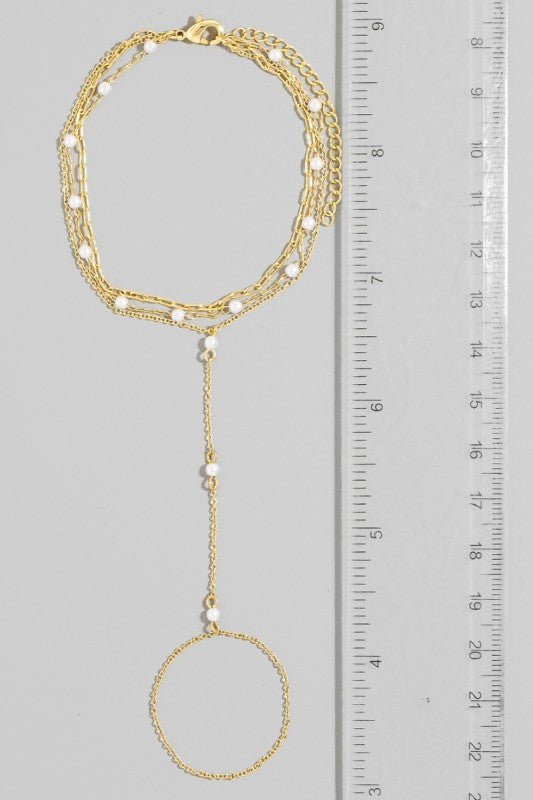 Pearl Hand Chain Bracelet