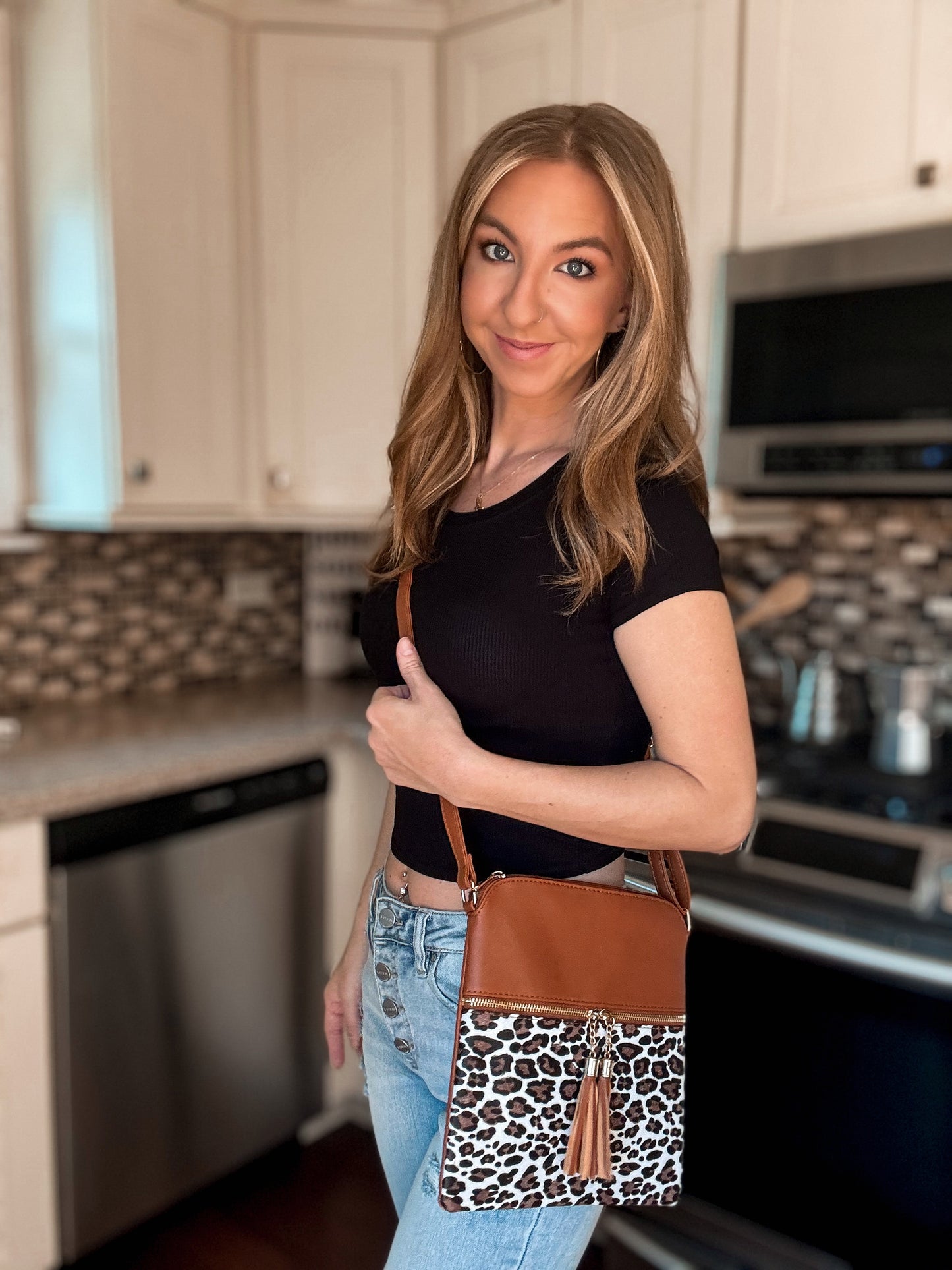 Savannah Leopard Crossbody