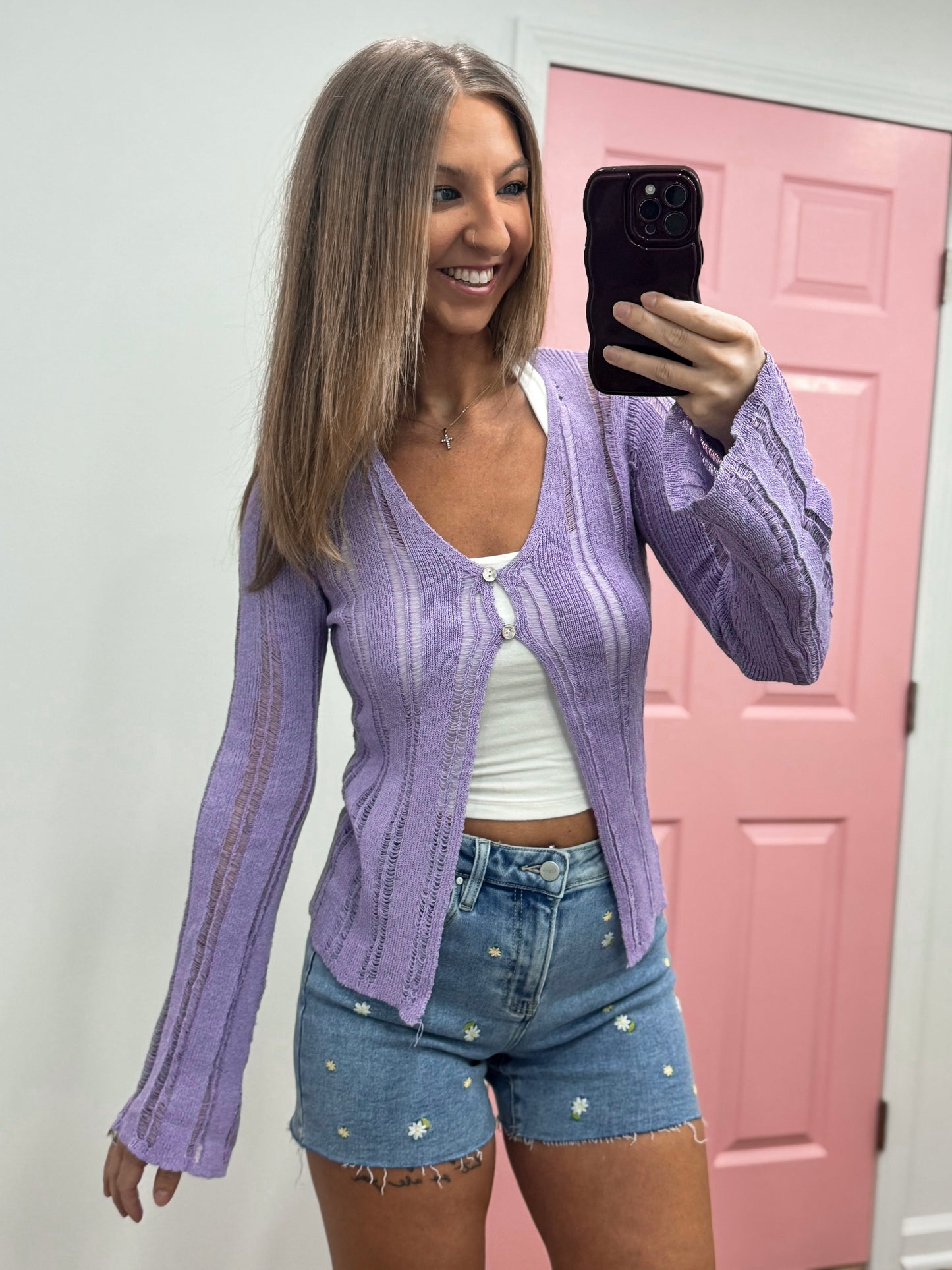 Daisy Days High Rise Embroidered Shorts
