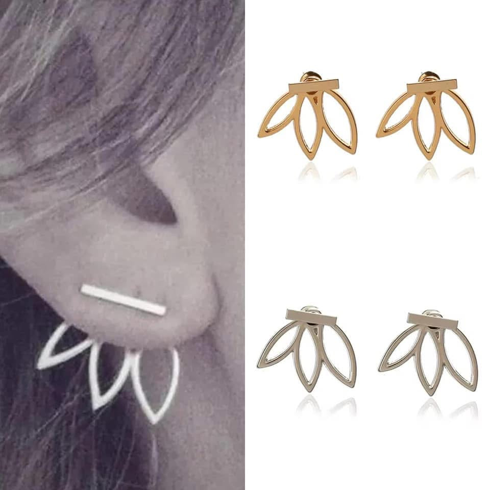 Hollow Flower Jacket Earrings