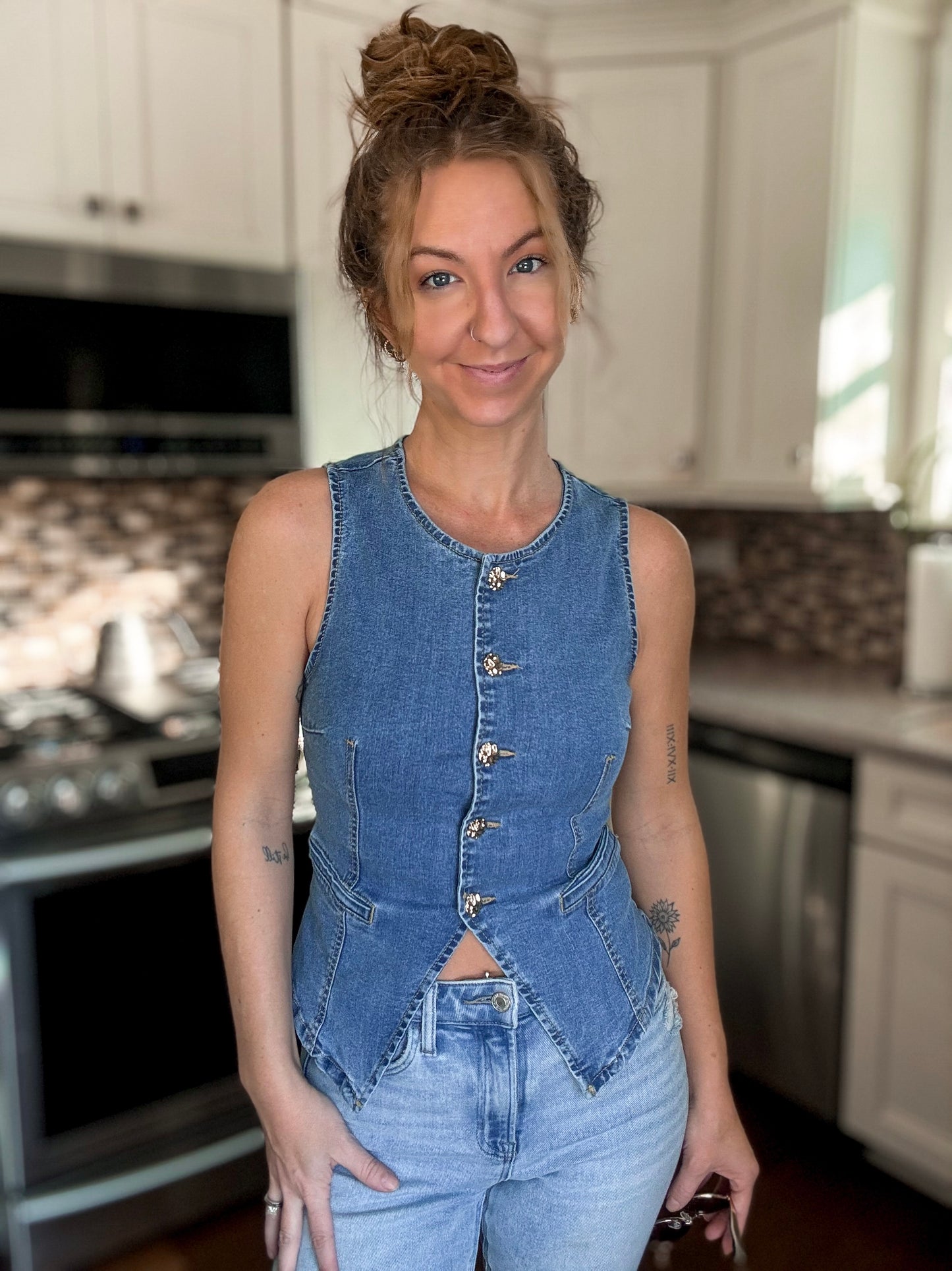 Buttoned-Up Babe Denim Vest