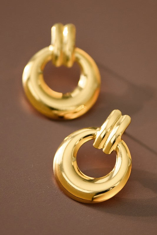 Dainty Gold Round Hoop Studs