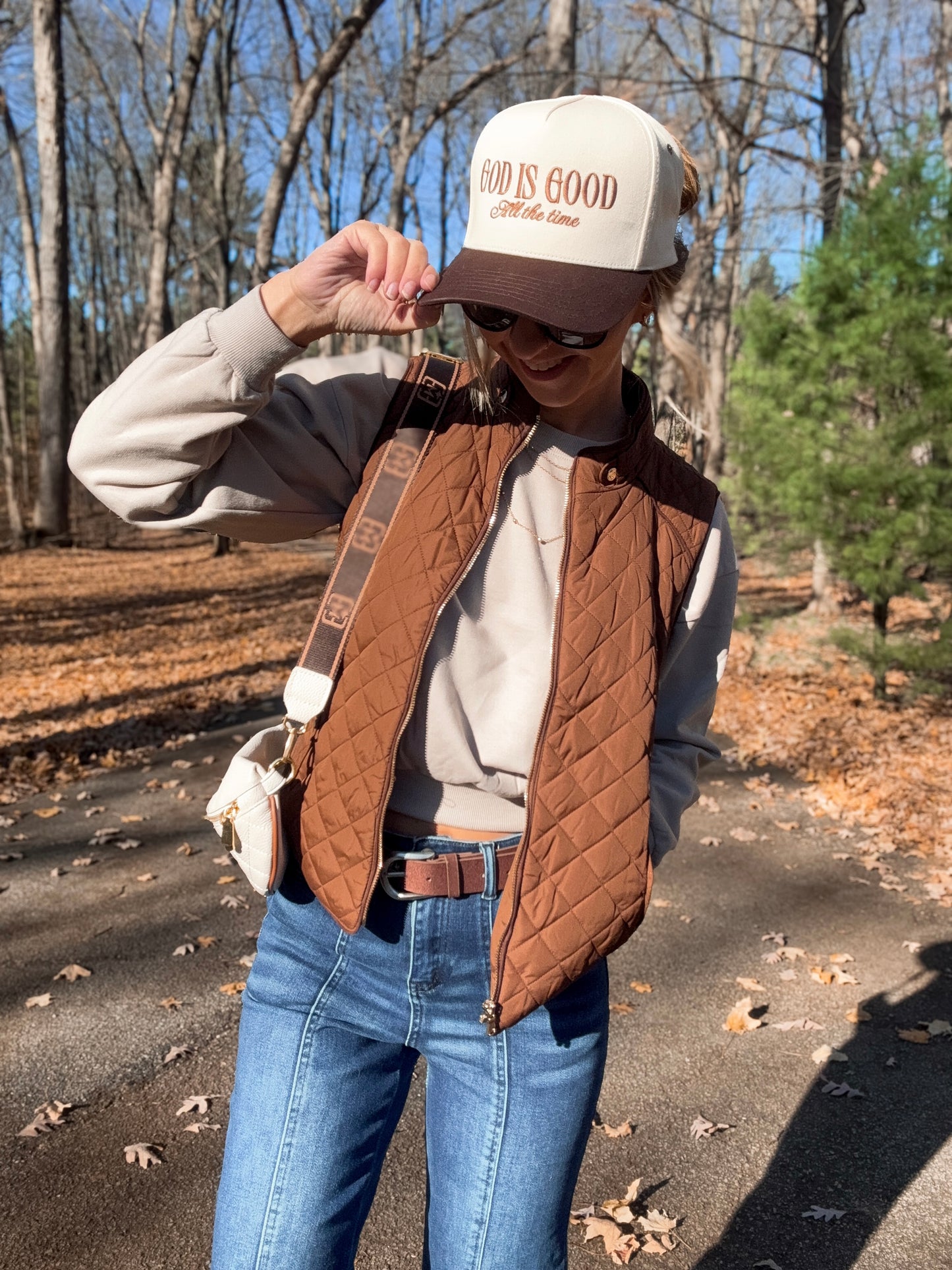 Cocoa Trim Quilted Cutie