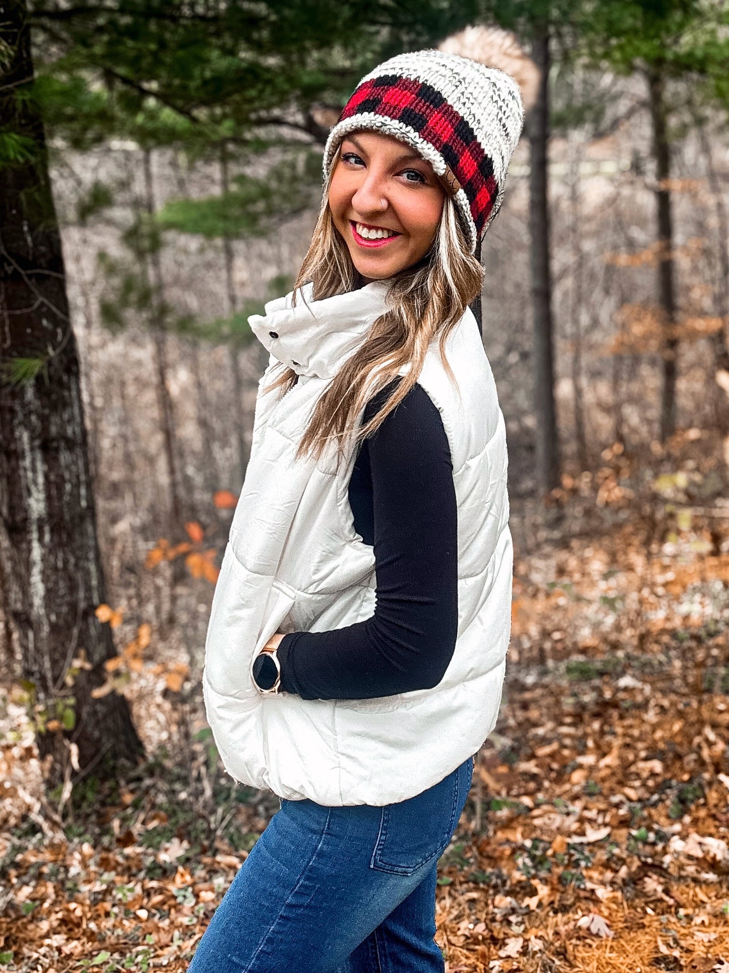 Ivory Essential Puffer Vest