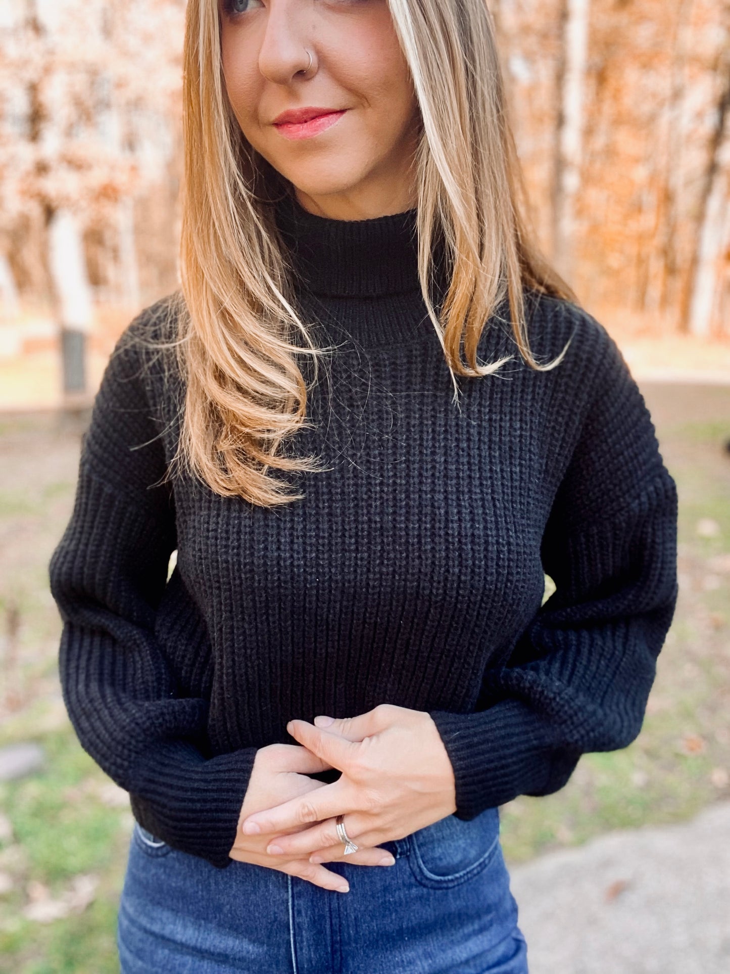 Midnight Chunky Knit Sweater