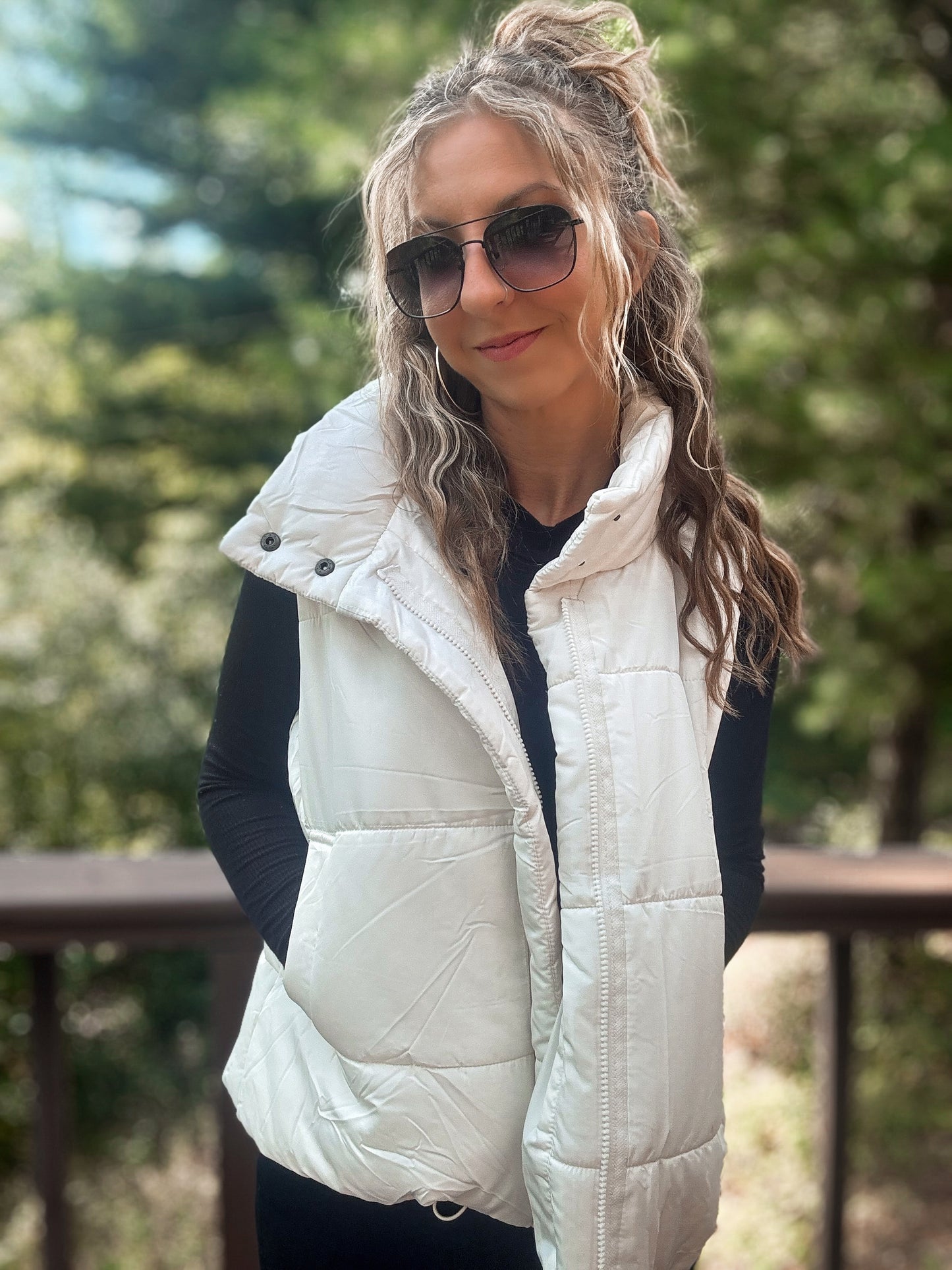 Ivory Essential Puffer Vest