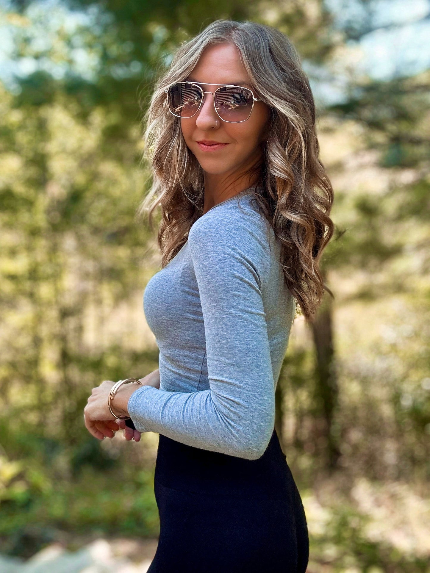 Gray Comfort Crop Top