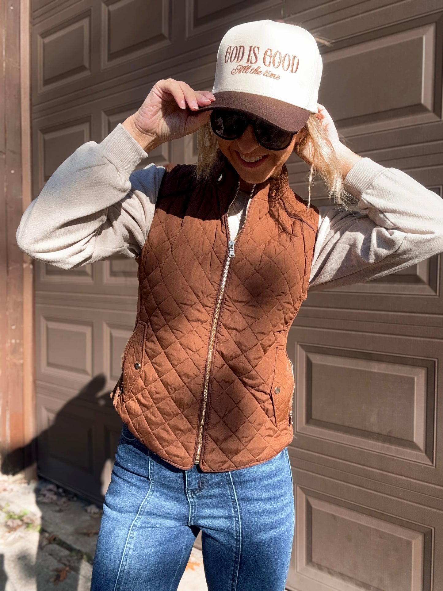 Cocoa Trim Quilted Cutie