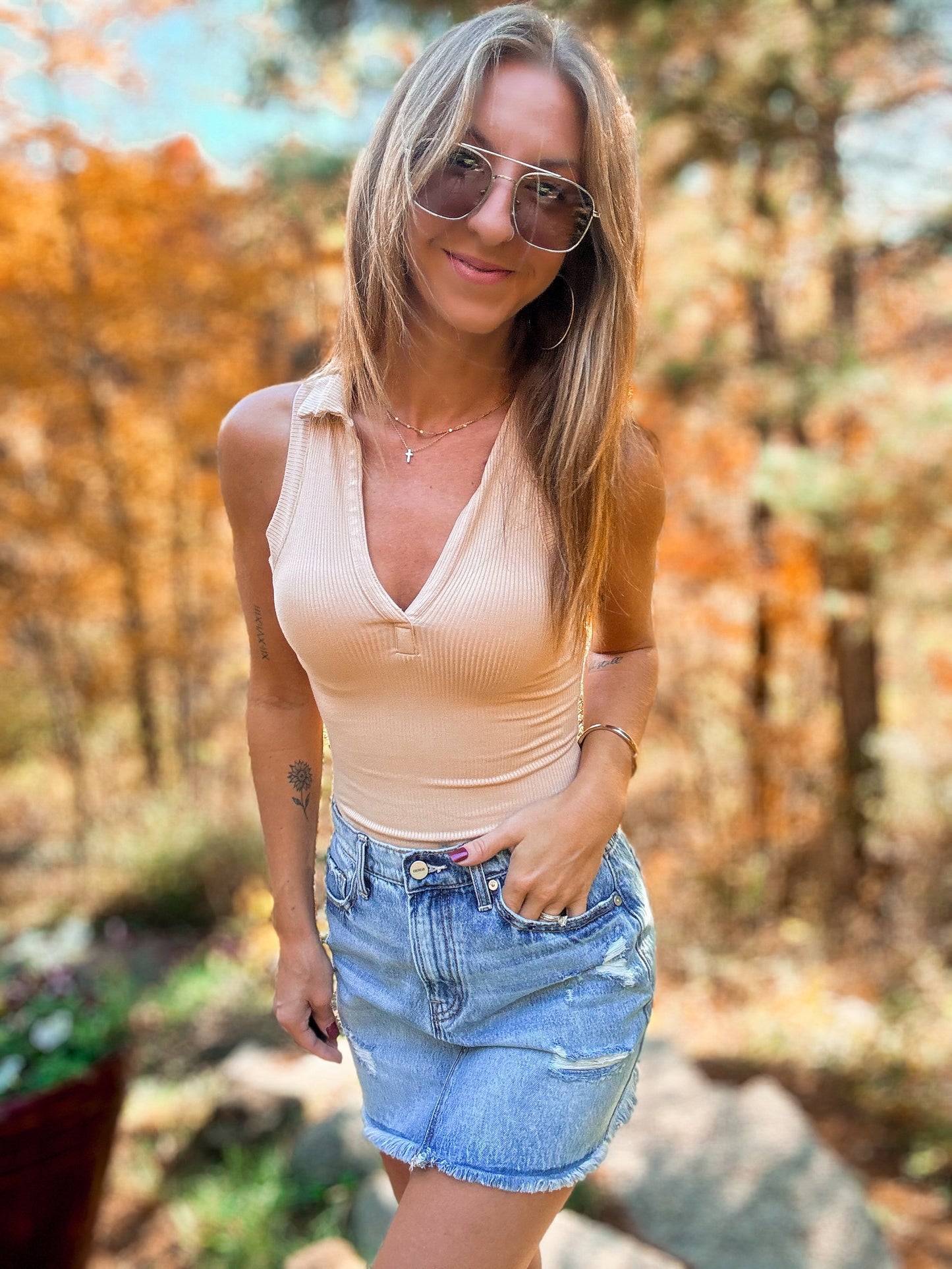 Rough 'n Tumble Distressed Denim Skirt