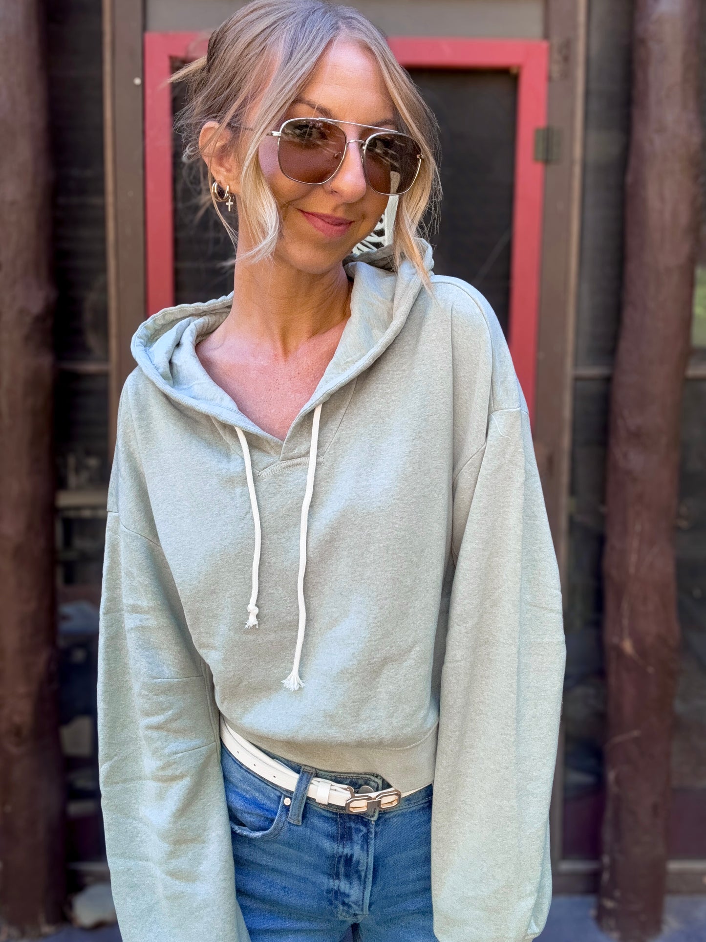 Fall Ease V-Neck Hoodie