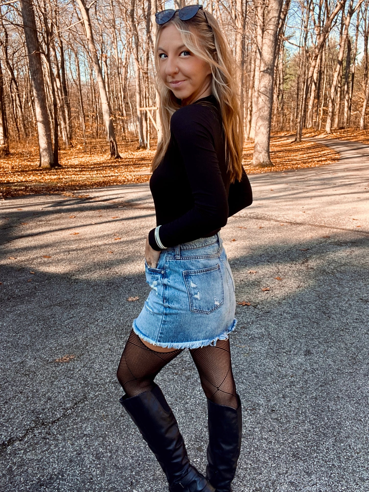 Rough 'n Tumble Distressed Denim Skirt