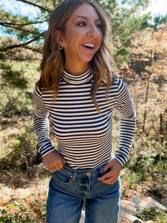 Coastal Stripe Turtleneck